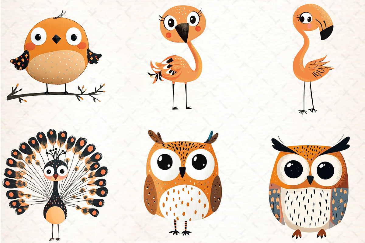Quirky Birds Hand-Drawn Clipart, an Illustration by DreamCafeArt (Photo 3 of 8)