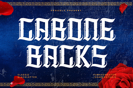 Cabone Backs - Gothic Blackletter, a Blackletter Font by Dhabee