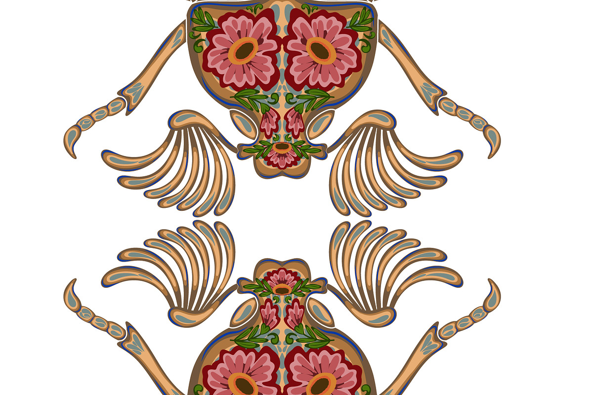 Floral folk art bugs Vector, a Pattern Graphic by NayaChu (Photo 7 of 7)