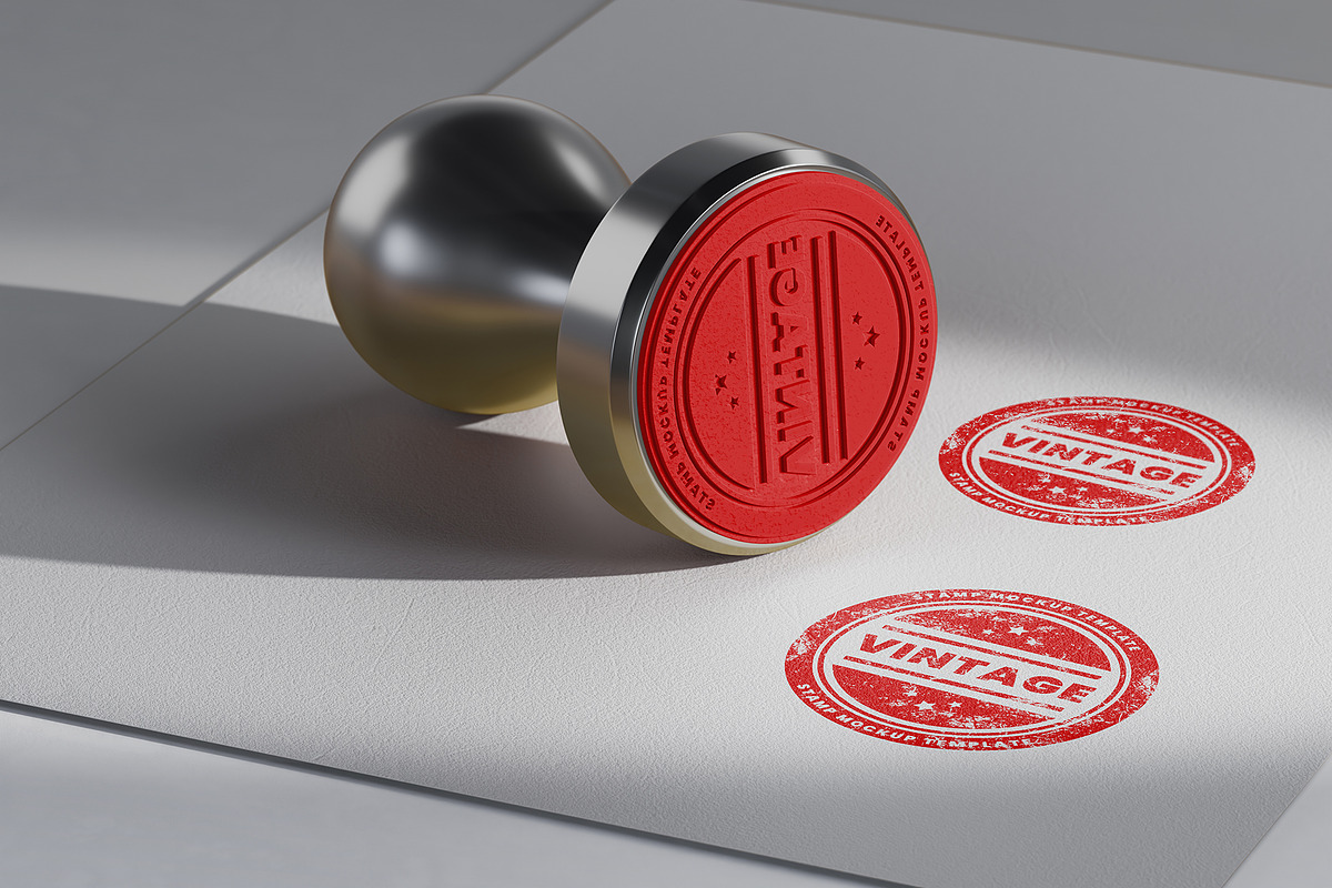 Stamp on Paper Mockup, an Advertising Mockup by Artnivora.Std (Photo 4 of 4)
