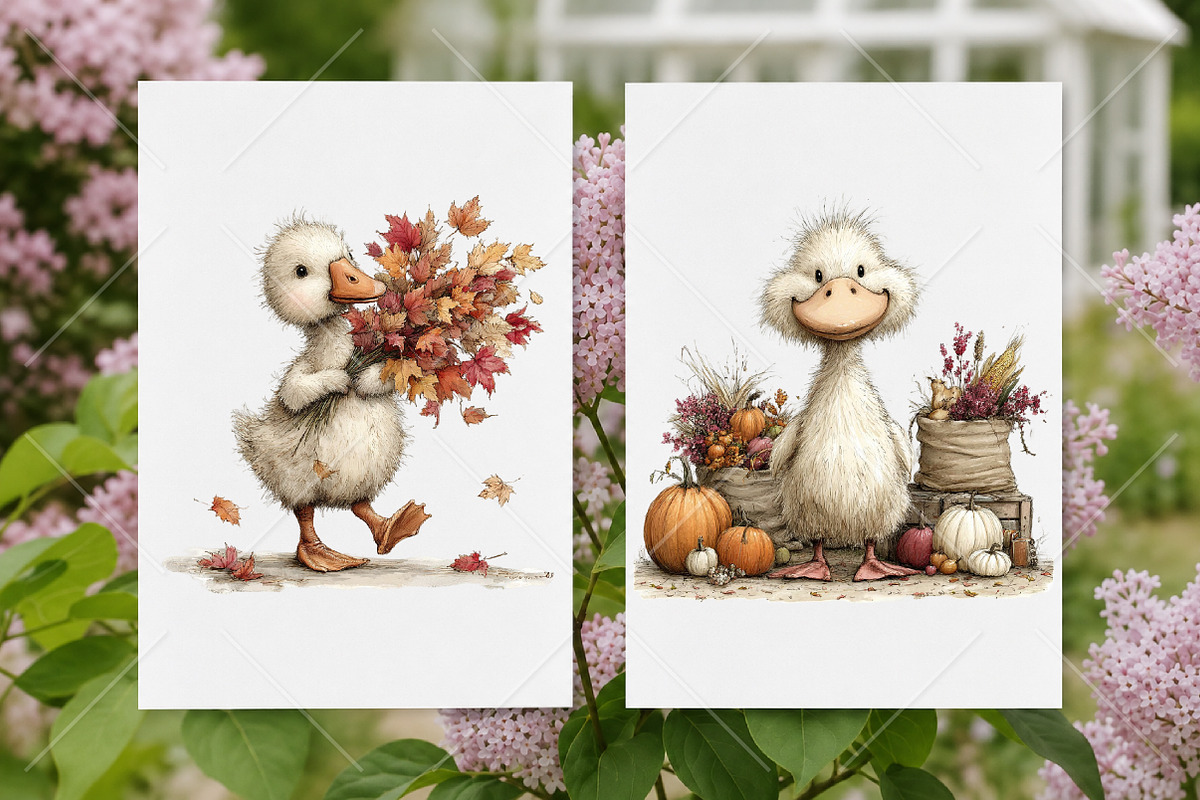 Whimsical Autumn Goose Clipart, a Seasonal Illustration by Canvas Craft (Photo 8 of 10)