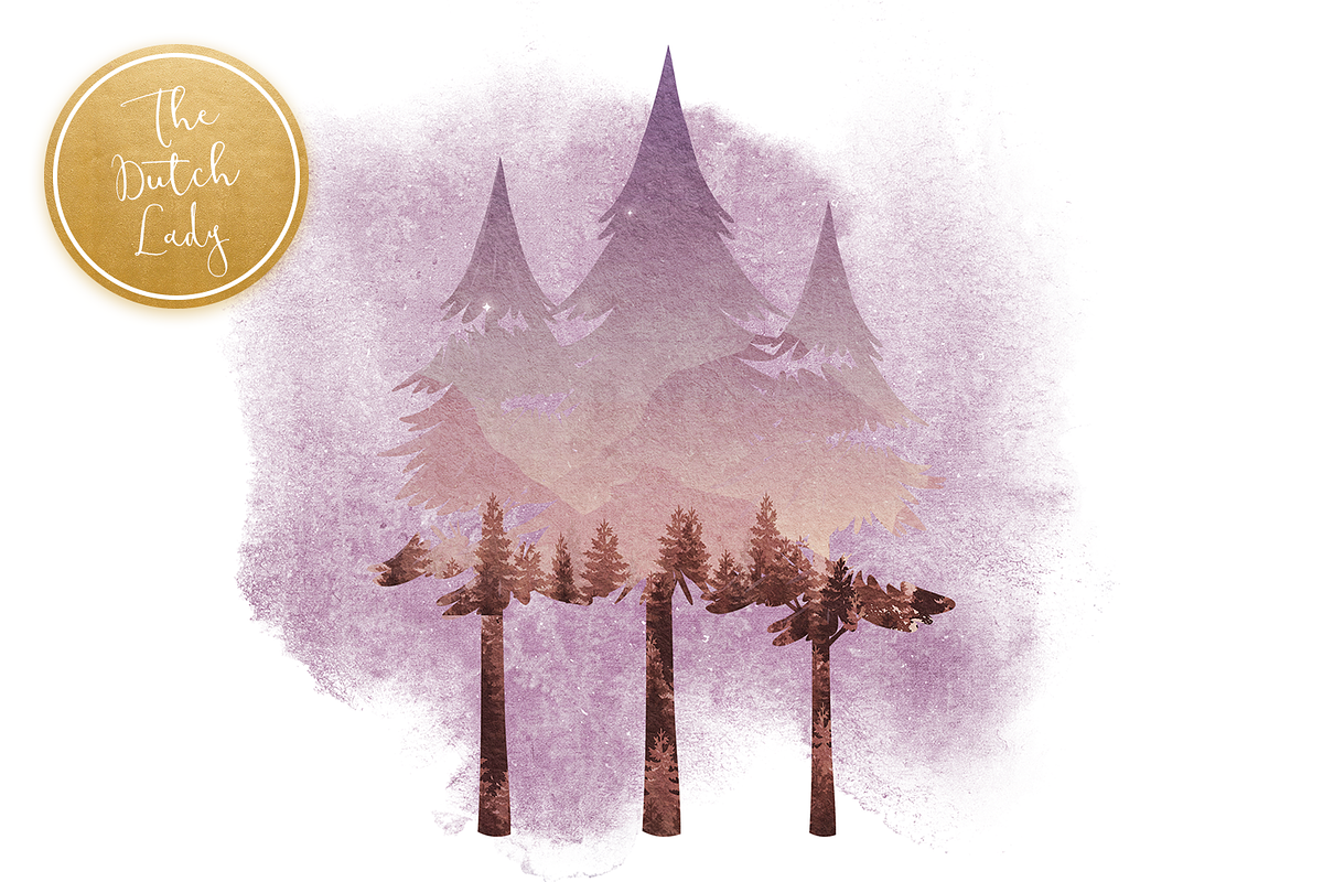 Forest Nighttime Clipart Set, an Illustration by The Dutch Lady Designs (Photo 2 of 6)