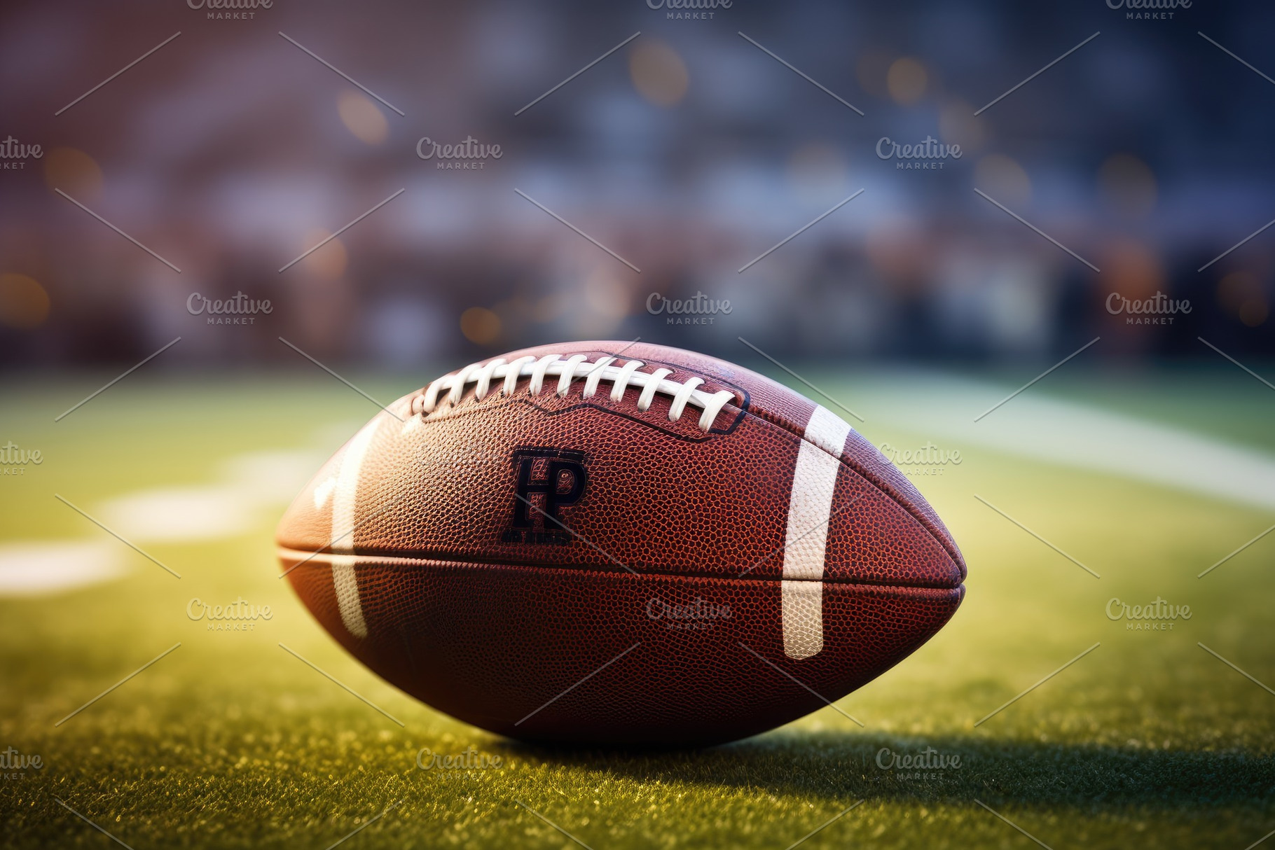american football ball on the stadiu, a Photo by Iftikhar Alam