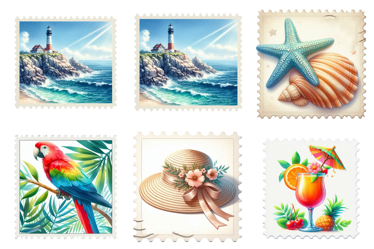 Summer Postage Stamp, an Illustration by Designking (Photo 3 of 4)