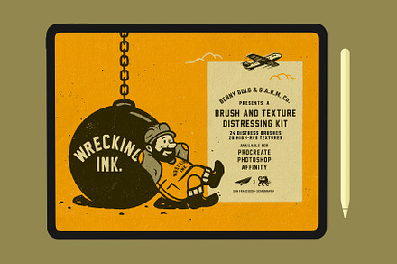 Wrecking Ink. (Procreate), a Brush Add-On by G.A.R.M. Company