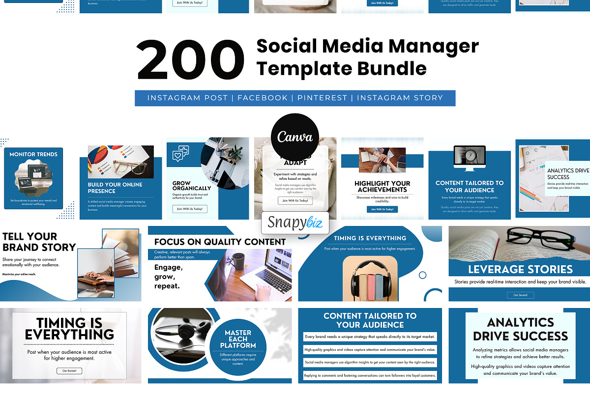 Social Media Manager Canva Bundle, a Social Media Template by Snapybiz (Photo 10 of 10)