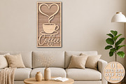 Coffee Wall Art SVG Laser Cut, an Object Graphic by Rose Art (Thumbnail 3 of 3)