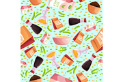Soy products seamless pattern, a Food Illustration by Vectorbuum (Thumbnail 1 of 3)