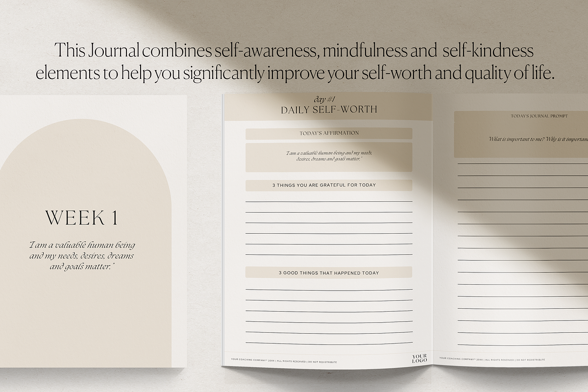 Self Worth Booster Journal Canva, a Presentation Template by HelloKarla (Photo 2 of 5)