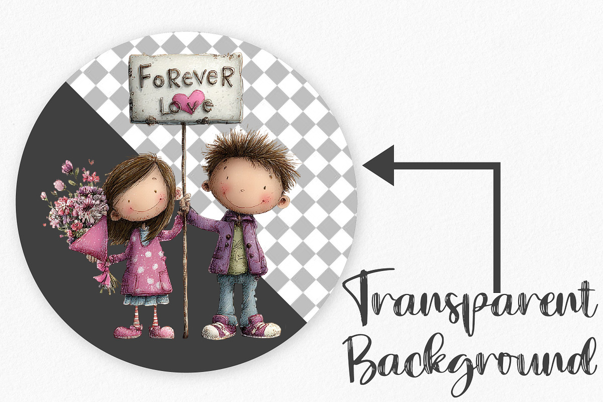 Whimsical Valentine's Day Couple, an Illustration by Canvas Craft (Photo 2 of 6)