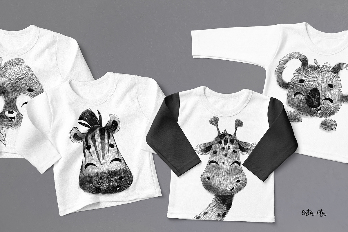 Cute animal faces. Posters, an Animal Illustration by tata_ota (Photo 8 of 8)