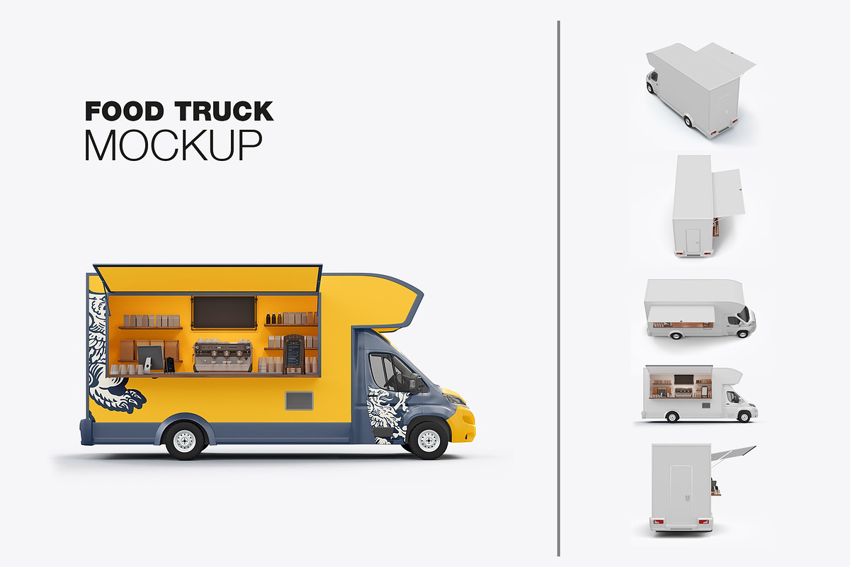 Food Trailer Mockup, a Product Mockup by OneVectorStock (Photo 1 of 16)