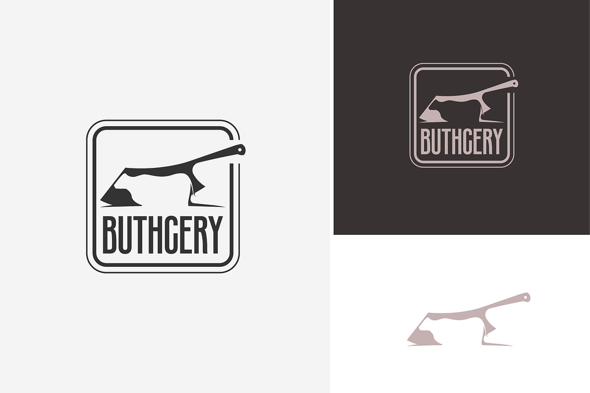 butcher shop simple logo label icon, a Branding & Logo Template by Pyruos ID