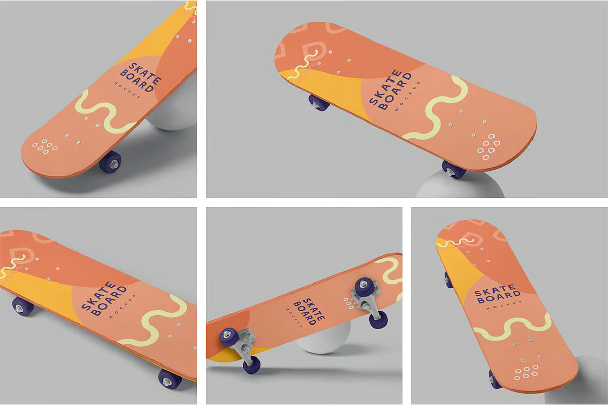 Skateboard Mockups, an Advertising Mockup by megostudi0 (Photo 1 of 7)