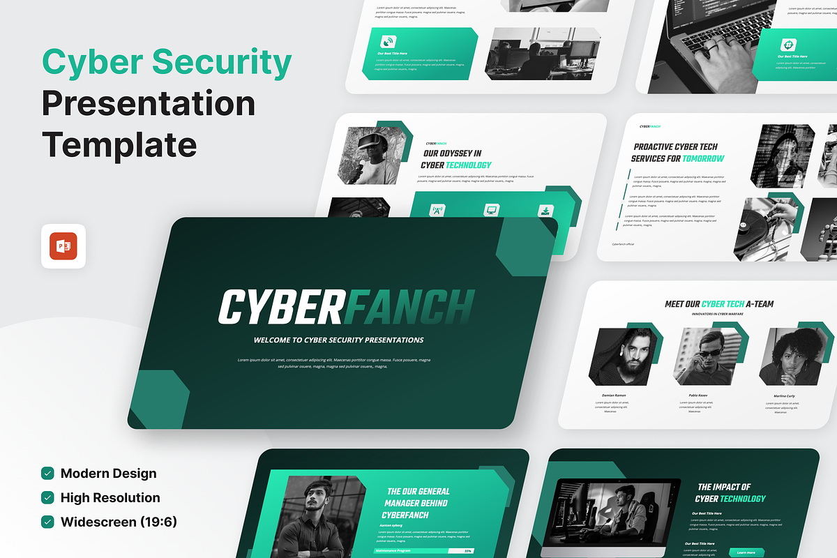Cyber Security PowerPoint, a Presentation Template by SquidPixey (Photo 1 of 6)