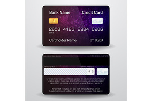 Detailed realistic vector credit card.
