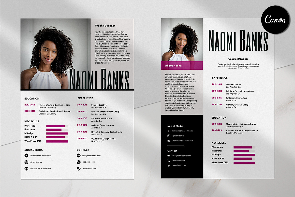 Canva Resume Template Bundle, a Marketing Template by Digital Diva Design (Photo 3 of 8)