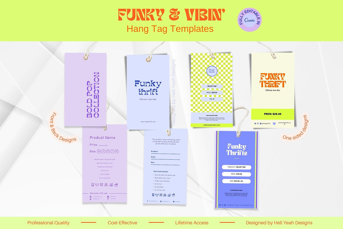 Funky Hang Tags Templates, a Card Template by Hell Yeah Designs (Photo 1 of 9)
