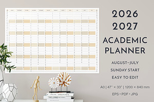 2026–2027 Academic Planner SU Start, a Stationery Template by Olga Begak Art & Design