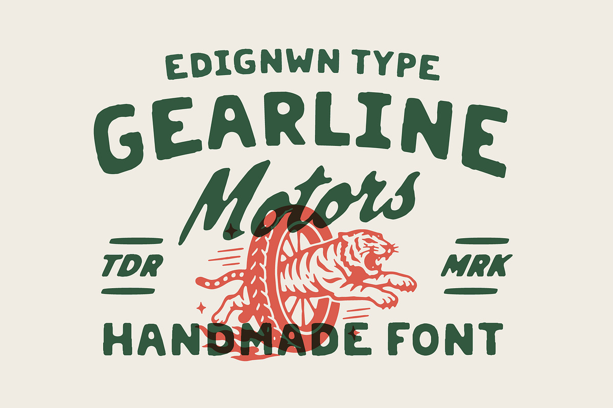 Gearline Motors – Display Font, a Script Font by Edignwn Type (Photo 1 of 12)