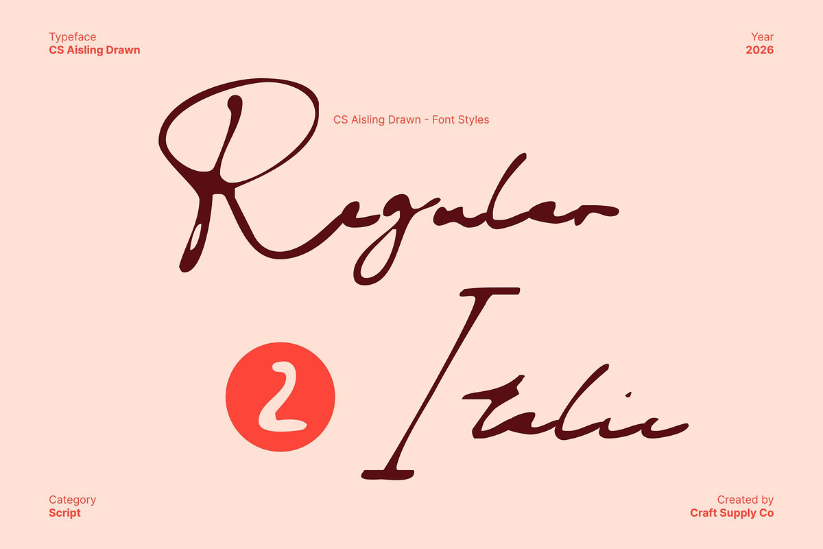 CS Aisling Drawn, a Handwritten Font by Craft Supply Co. (Photo 2 of 8)