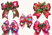 Watercolor Christmas Bow Clipart, a Decorative Illustration by BusyDaydesign (Thumbnail 5 of 9)