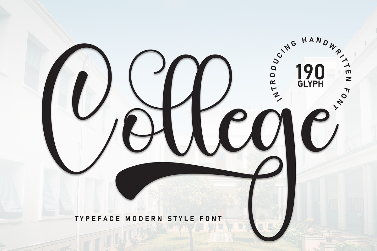College | Script Font, a Handwritten Font by Scratchones (Photo 1 of 9)