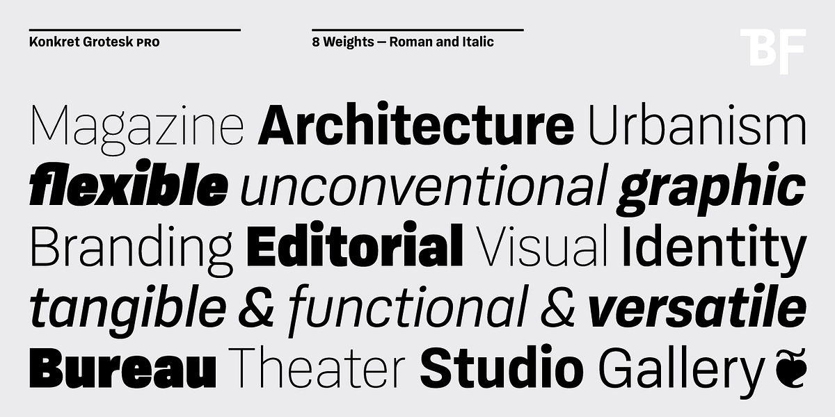BF Konkret Grotesk Pro, a Sans Serif Font by BrassFonts (Photo 2 of 14)