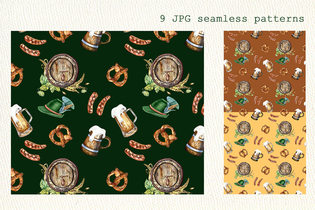 Beer festival watercolor collection, a Decorative Illustration by Kate Lanbina (Photo 12 of 15)