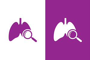 Human lungs and loupe logo, a Healthcare Illustration by GraphiShop