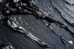 Black Abstract Textured Paint with Gold Accents, a Background Photo by Ales Munt