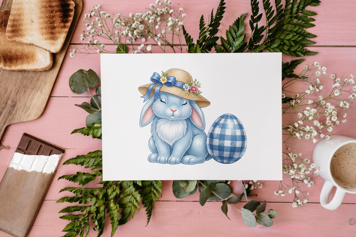 Easter Gingham Ceramic Clipart PNG., an Object Illustration by KennedyStudio (Photo 4 of 4)