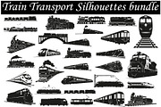 train transport silhouettes, an Illustration by Amazin_art (Thumbnail 1 of 31)