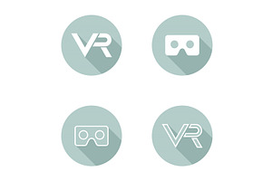 Modern VR Logo in the Circle, a Duotone Icon by FineArtStudio