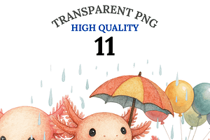 11 Axolotl Clipart, an Animal Illustration by Pati Charm Studio