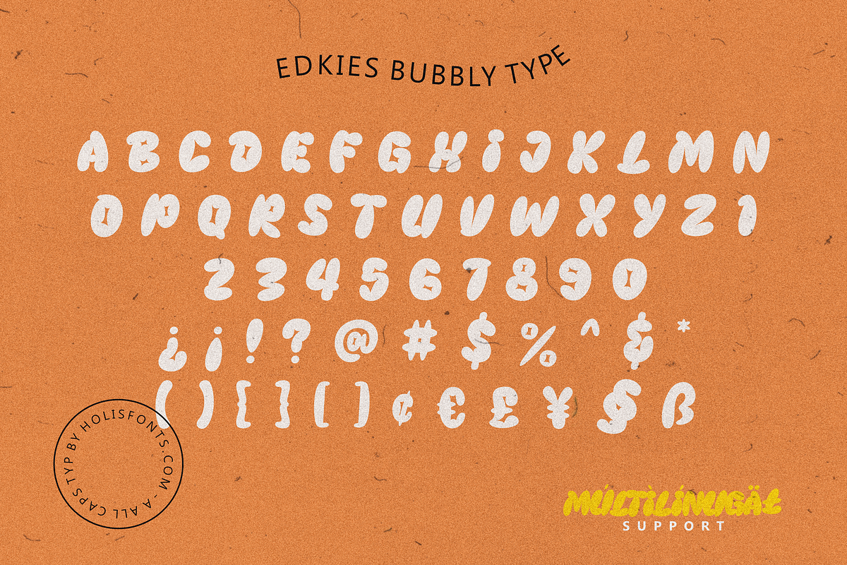 Edkies Bubbly, a Sans Serif Font by 24Design Studios (Photo 6 of 9)