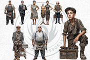 Noir Movie Characters clipart set, a Decorative Illustration by ThatsDesignArt (Thumbnail 4 of 10)