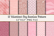 Valentine's Day Seamless Patterns, an Illustration by OK Design (Thumbnail 1 of 3)