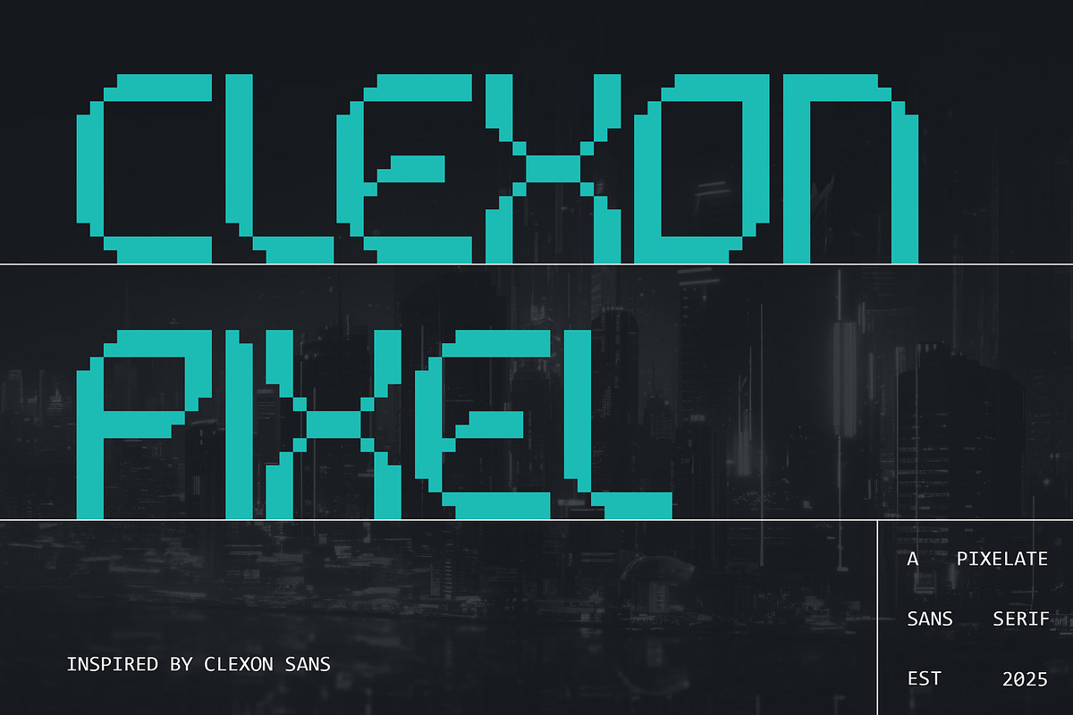 Clexon Pixel - Geometric 8Bit Font, a Sans Serif Font by CuratedType Studio (Photo 1 of 11)