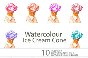 Watercolor Ice Cream