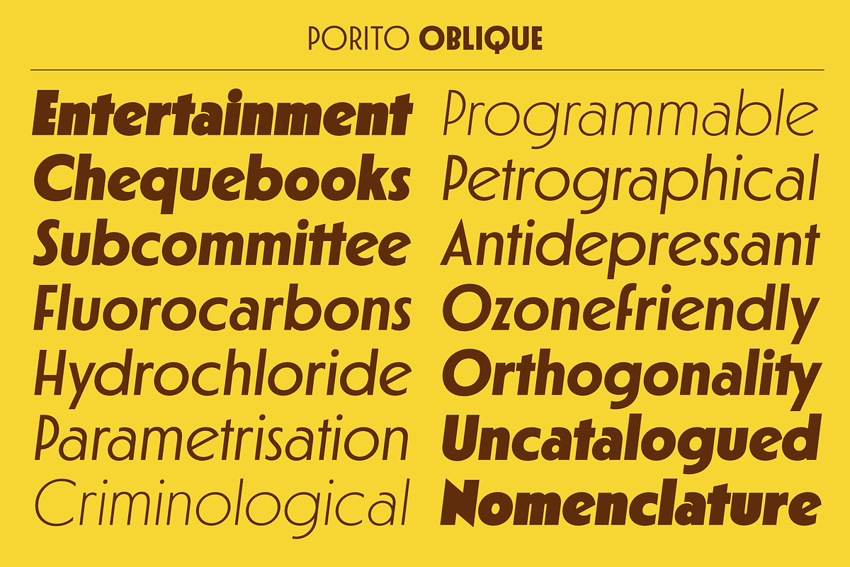 Porito - 14 Fonts, a Sans Serif Font by Nasir Udin (Photo 14 of 17)