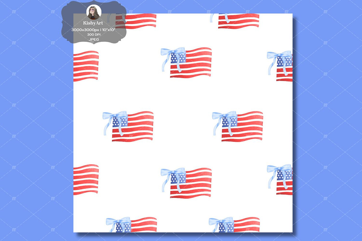 Preppy American Flag Seamless File, a Pattern Graphic by KisbyArt (Photo 2 of 3)