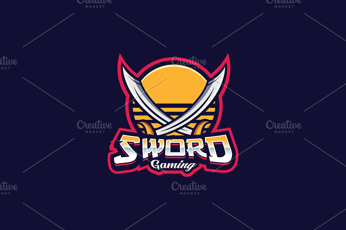 Swords Mascot Logo Template, a Branding & Logo Template by HasnainGFX (Photo 3 of 3)