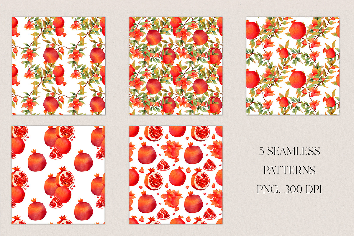 Watercolor Pomegranate clipart, a Decorative Illustration by LukaJreym (Photo 6 of 10)