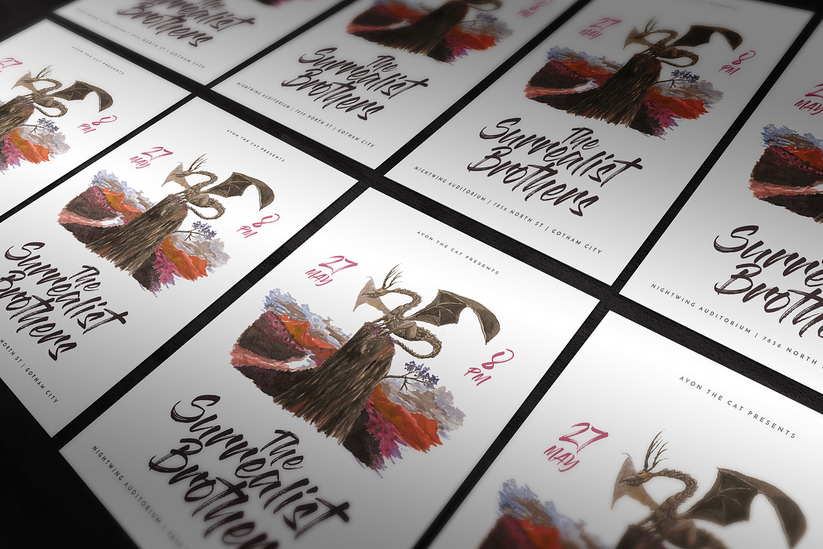 Watercolor Mountain Dragon Flyer, a Flyer Template by ashenterprise (Photo 4 of 5)