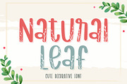 Natural Leaf | Decorative Font, a Handwritten Font by AnningArts (Thumbnail 1 of 7)