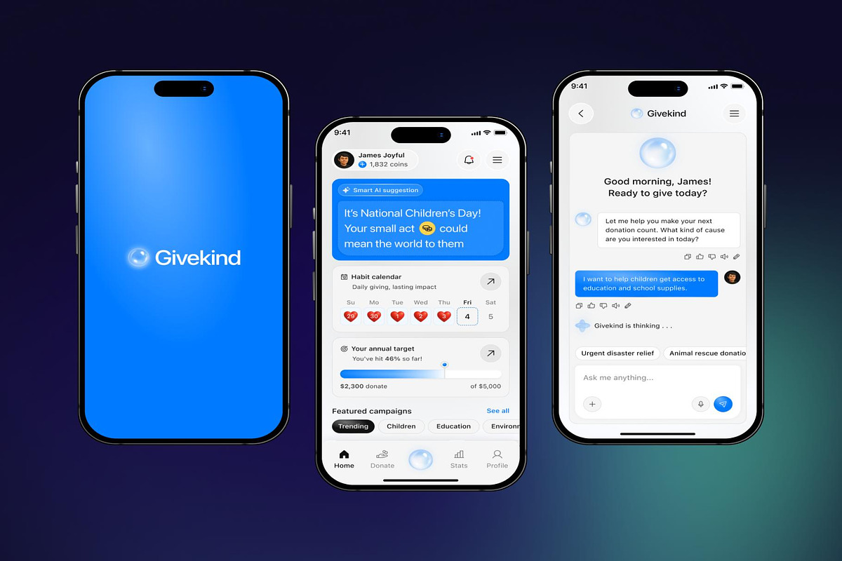 GiveKind - Charity Mobile App UI KIT, an UI Kit Template by Creative Perspective (Photo 7 of 8)