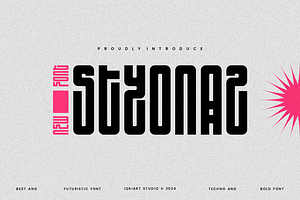 Styonaz - Futuristic Techno Font, a Sans Serif Font by Iqsiart Studio
