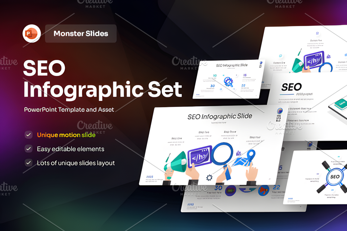 SEO Infographic PowerPoint Template, a Presentation Template by Ink Gallery (Photo 1 of 3)