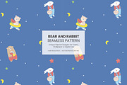 Bear and Rabbit Seamless Pattern, a Pattern Graphic by iyhulmonsta (Thumbnail 1 of 3)